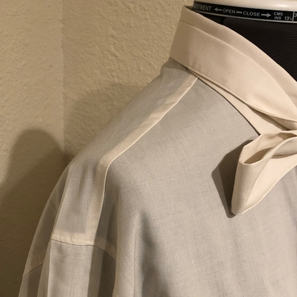 Elegant Cream Bow Tie Blouse - Picture 2 of 16